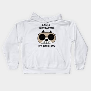 easily distracted by boxers Kids Hoodie